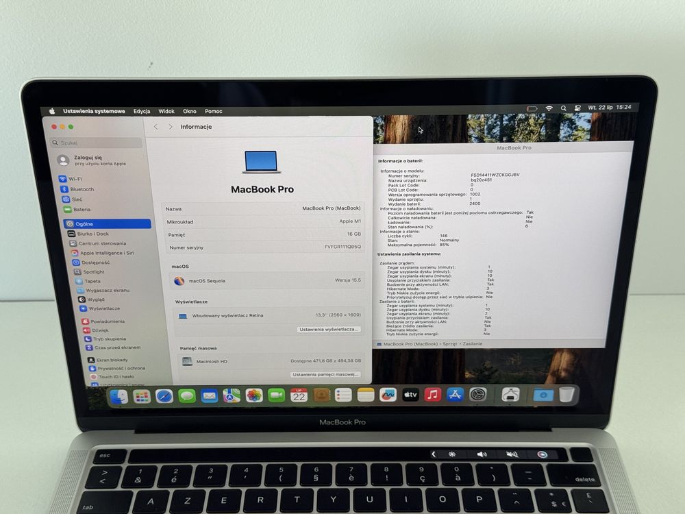 MacBook Pro 13 (A2338) - Apple M1/16GB/512GB - faktura VAT 23%