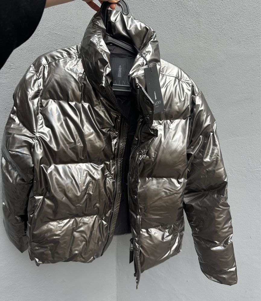 Kurtka rain boxy puffer jacket kurtka puchowa xs/s holographic steel