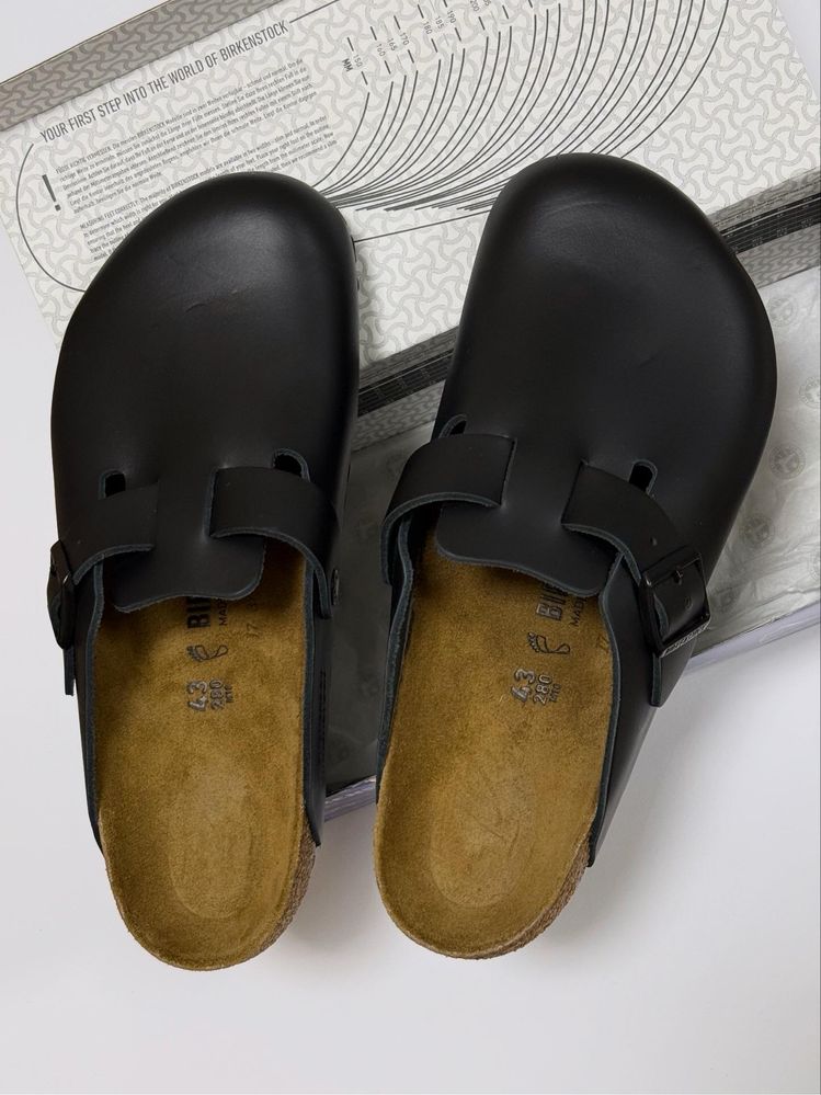 Birkenstock Boston Smooth Black Leather | Оригінал