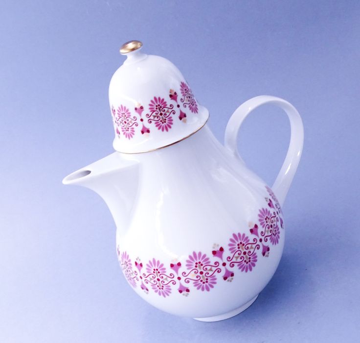 lata 60/70-te piękny dzbanek porcelanowy do kawy herbaty