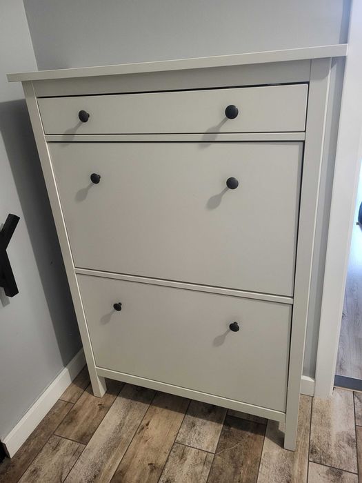 Hemnes szafka na buty, 2 przegrody, szuflada, biały