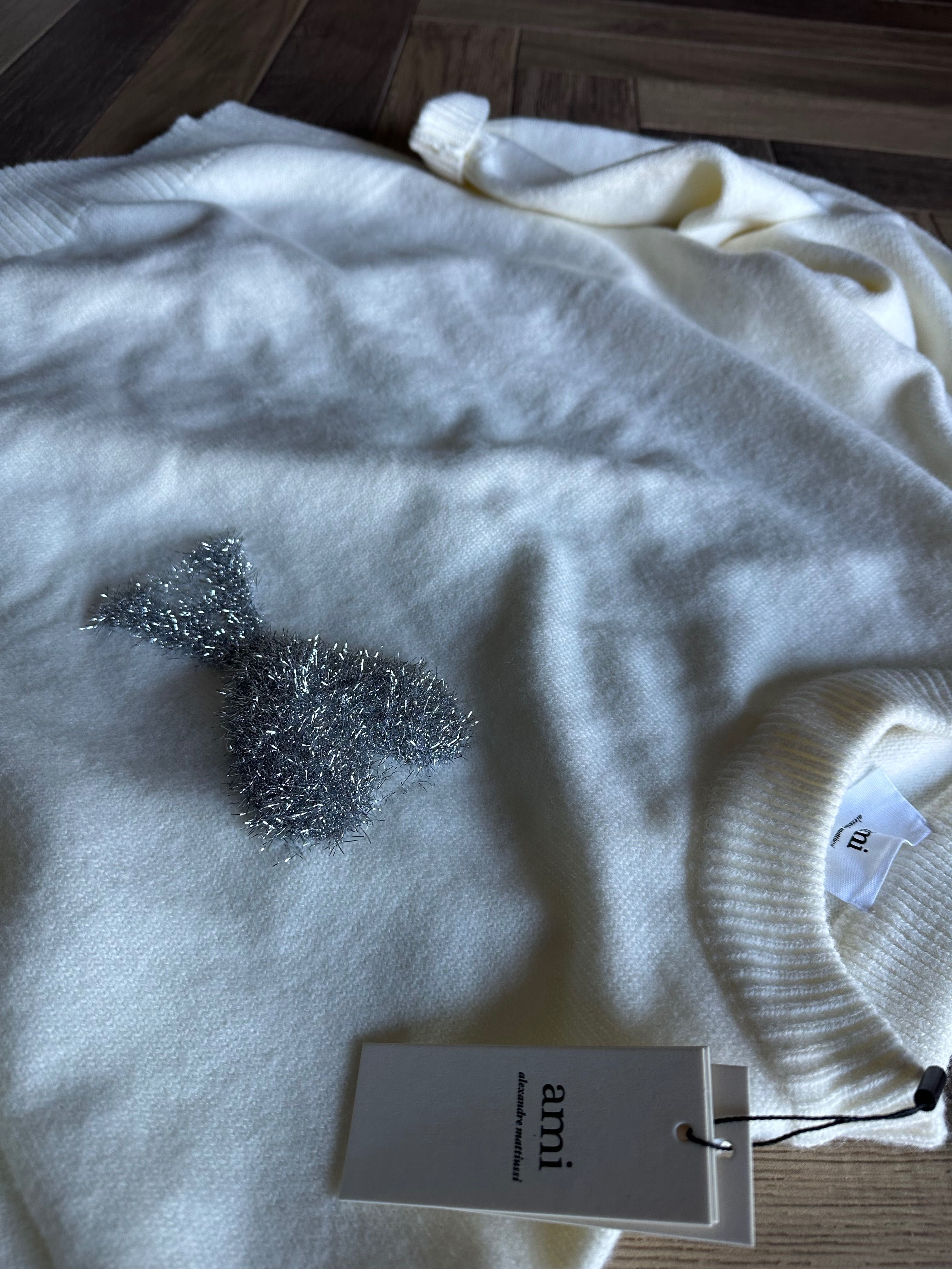 Sweter Ami biały mleczny L oversize