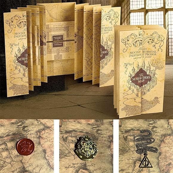 Harry Potter bilhete Hogwarts mapa salteador vira-tempo (8 peças)-NOVO
