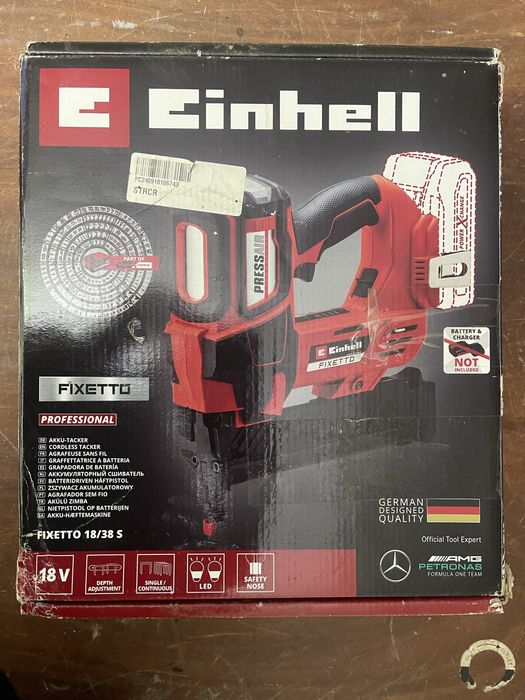 Степлер акумуляторний для скоб Einhell Fixetto S 18/38S