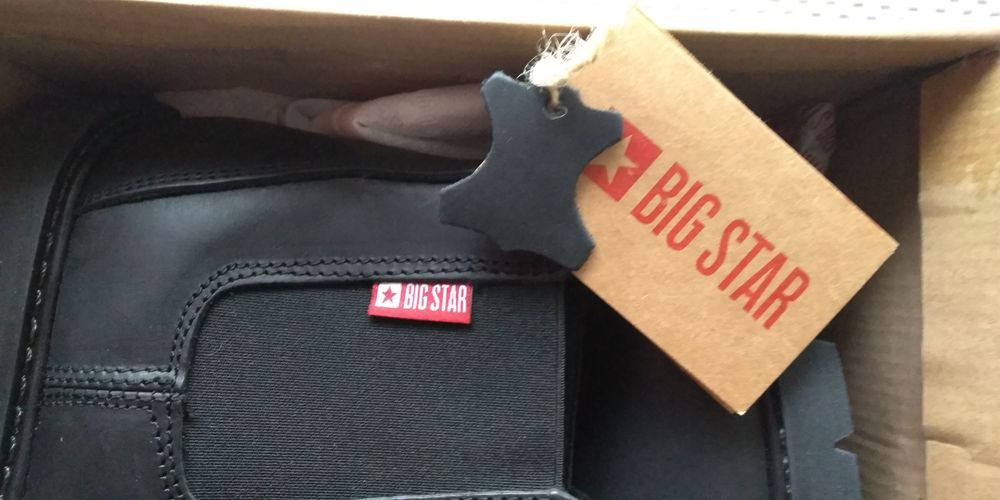 Sztyblety buty męskie czarne skórzane Big Star 45