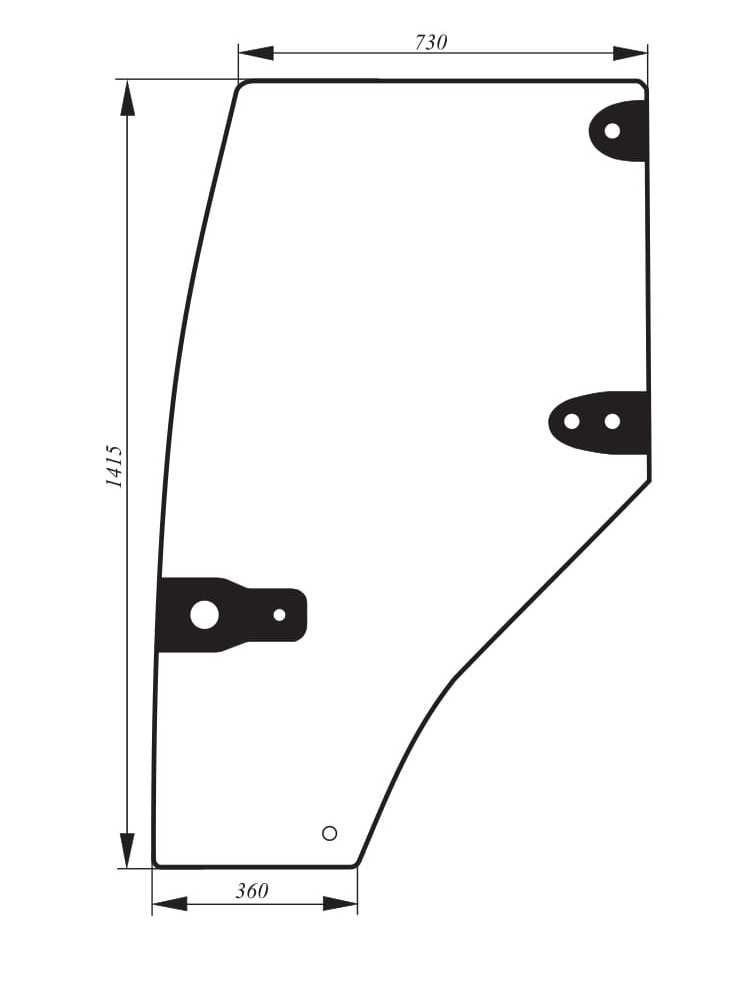 szyba drzwi lewe McCormick CX 50, 60, 70, 75, 80, 85, 90, 95 ACX068i