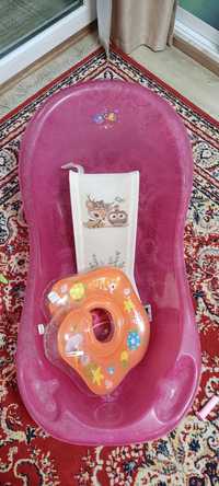 Ванночка для купання діток з аксесуарами (коврик, круг)