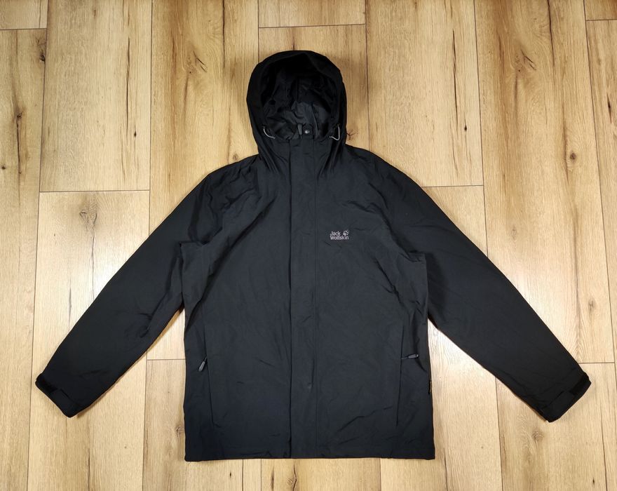 Jack Wolfskin Texapore męska czarna kurtka z kapturem w rozmiarze L