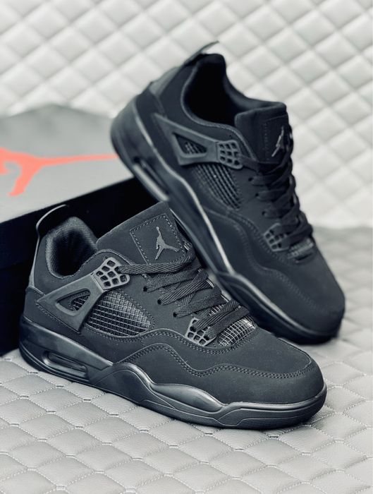 Nike Air Retro Jordan 4 black kat кроссовки женские джордан 4