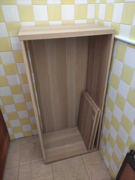 BESTÅ, Estrutura, ef carvalho c/velatura branca, 60x40x128 cm