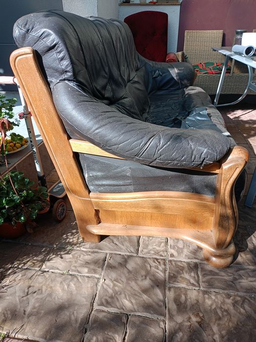 Skórzana sofa trzyosobowa, wygodna