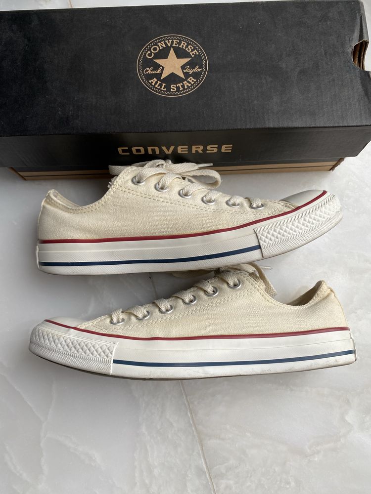 Buty Converse trampki 38 kremowe białe beżowe