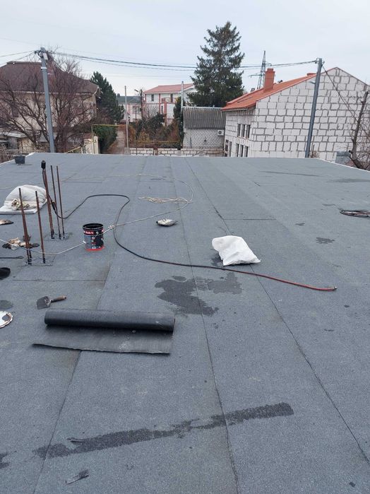 Кровля  рубероидом . Гидроизоляция стены ,подвал, фундаменты ...