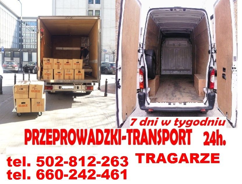 Transport TRAGARZE pomoc wnoszenie mebli paczek AGD Przeprowadzki 7dni