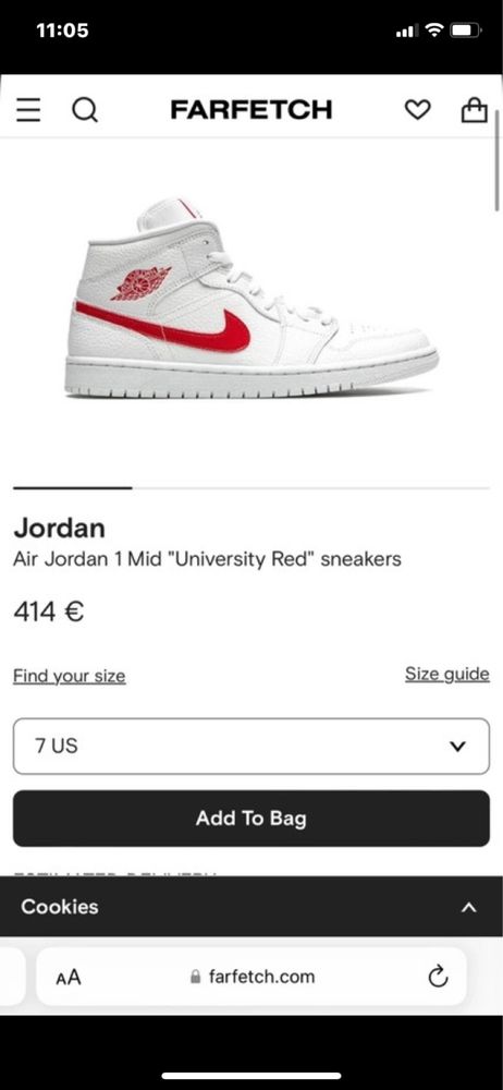 Jordan 1 mid university red