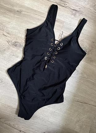 Новий спільний чорний купальник зі шнурівкою coast 2xl