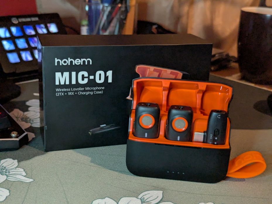 Hohem Mic-01 2tx - Bezprzewodowe mikrofony krawatowe USB C + lightning