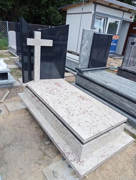 Nagrobek granitowy brąz królewski 190x90cm Dojazd montaż ZAPRASZAMY
