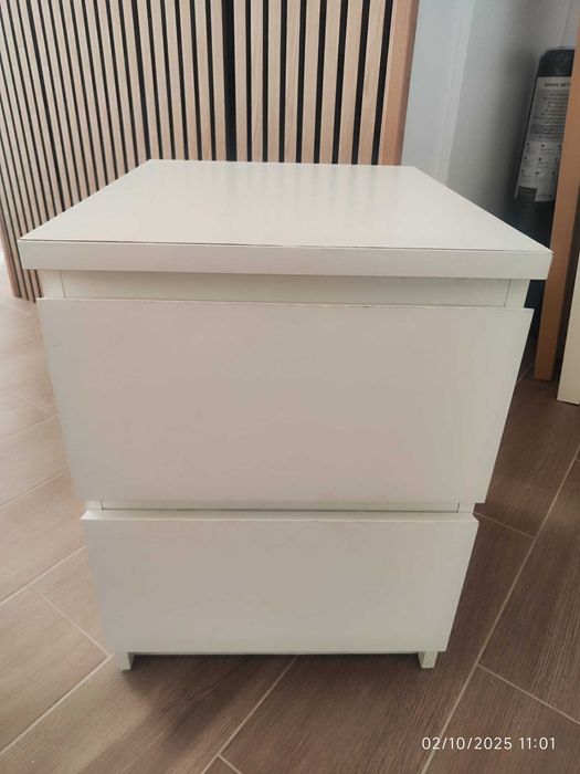 MALM - Cómoda c/2 gavetas, branco, 40x55 cm