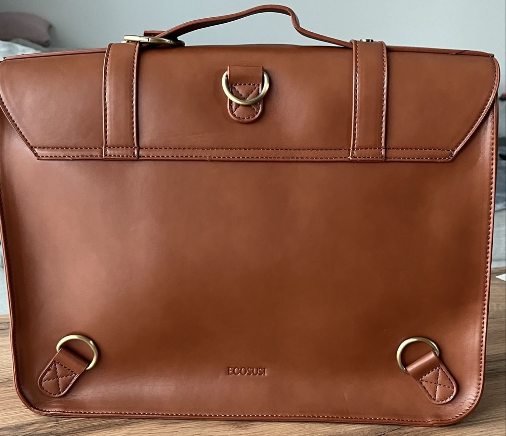 Torba  Ecosusi na ramię Vintage, torba na laptopa do 14 cali z kokardą