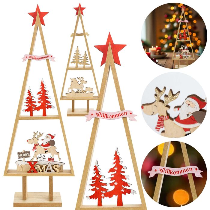 Drewniana dekoracja świąteczna  Choinka 48 cm dekoracja ozdoba