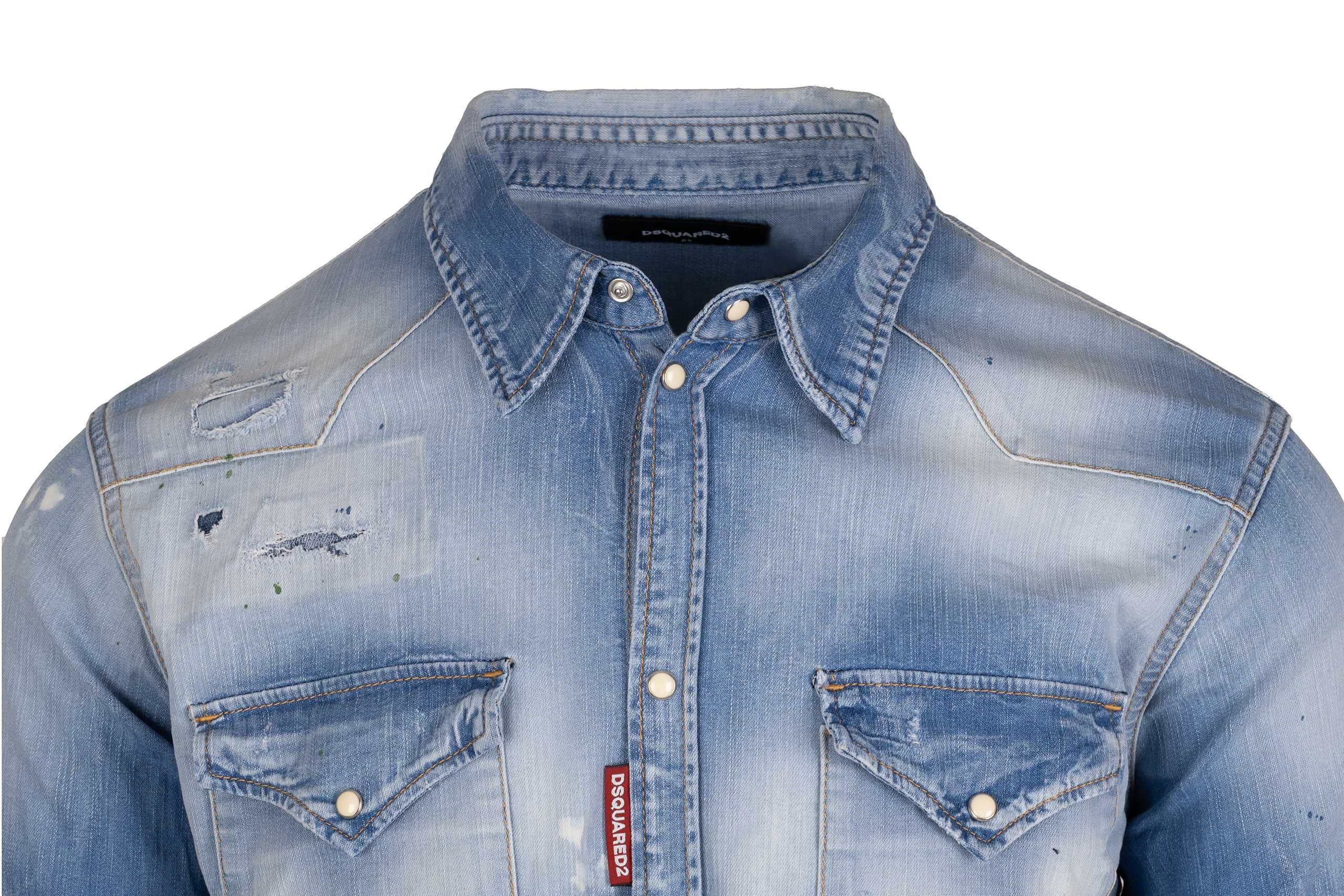 DSQUARED2 męska koszula D2 Denim jeans shirt oryginalna ITALY