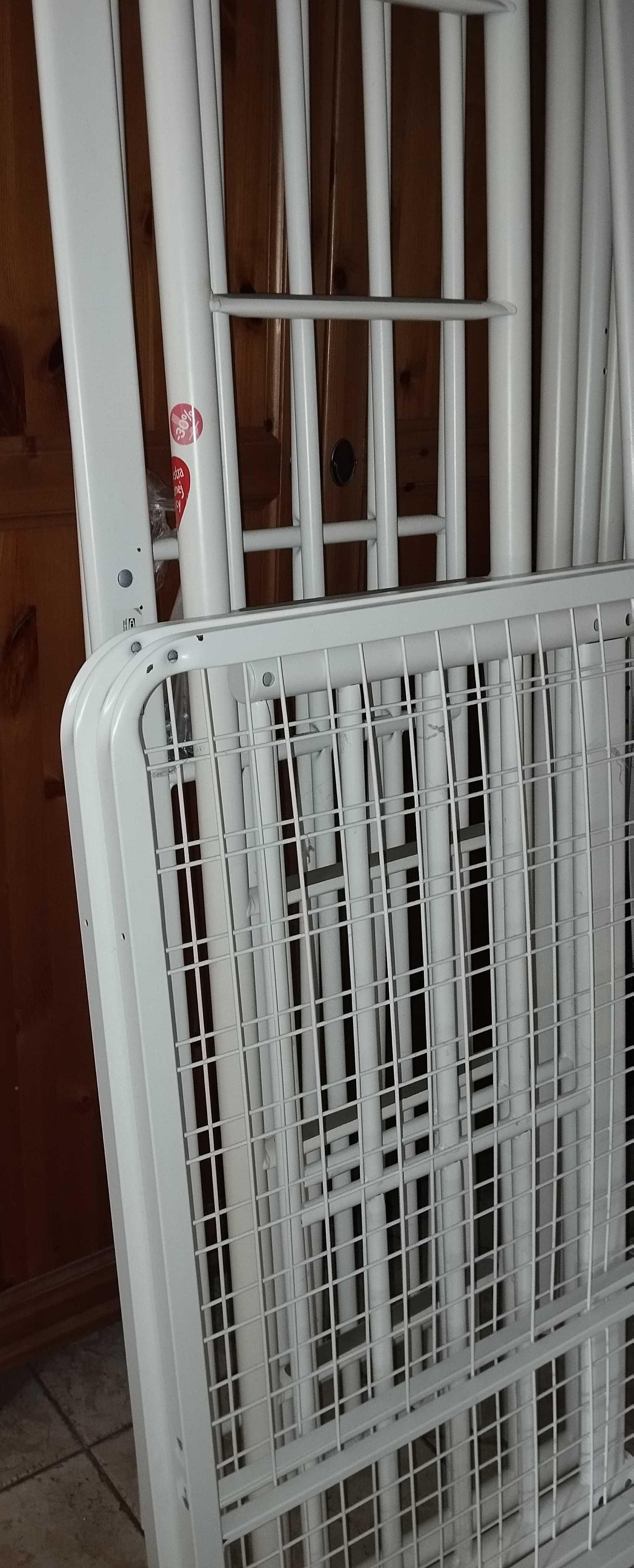 Łóżko piętrowe IKEA metalowe białe 90x200, wysokie