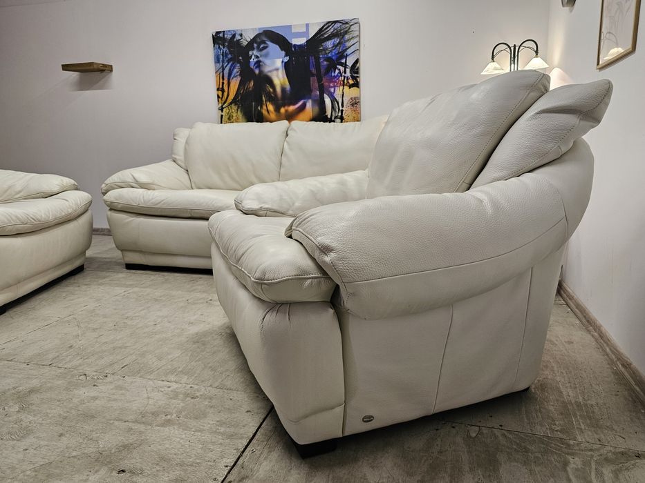 Puchowy Włoski wypoczynek skóra naturalna "Italsofa"