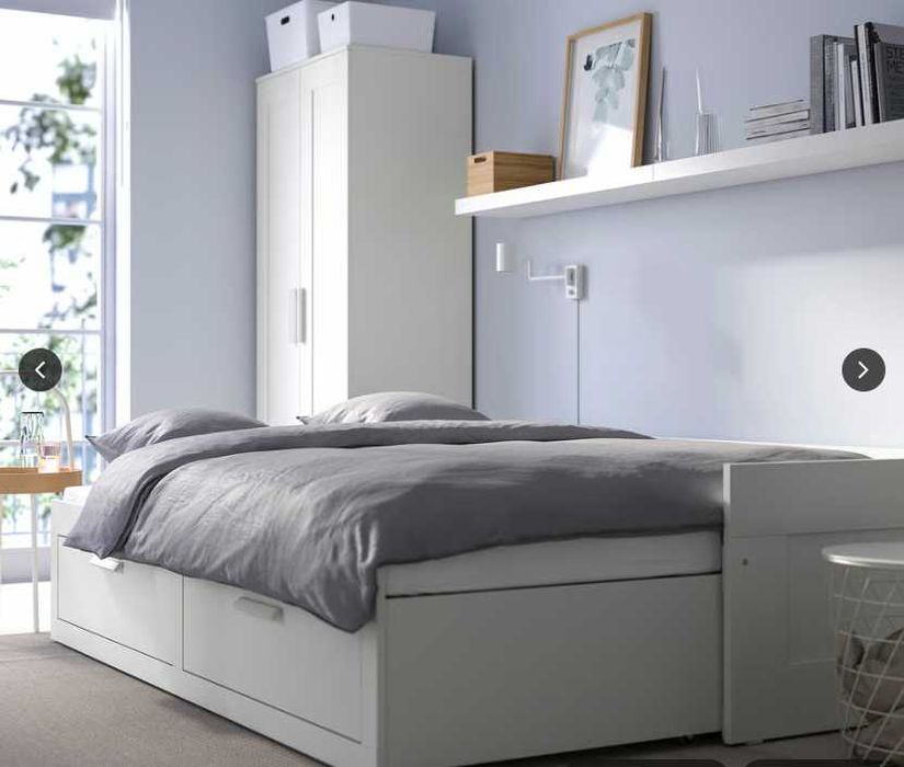 Cama Dupla BRIMNES + Colchões, com gavetão e gavetas arrumação