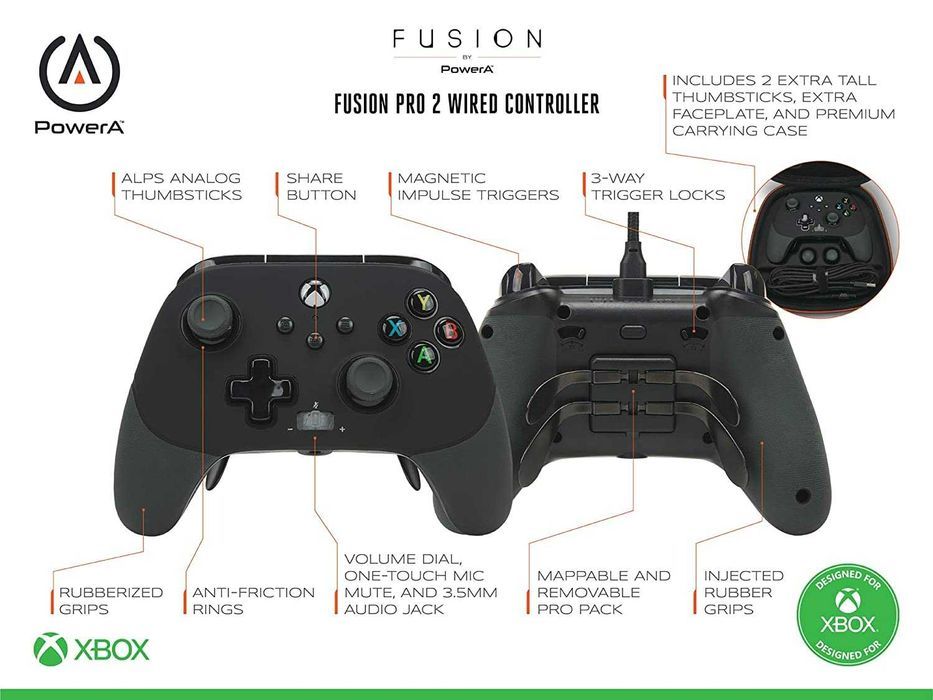 Pad przewodowy do Xbox PowerA XS Fusion 2 PRO Czarny/Biały