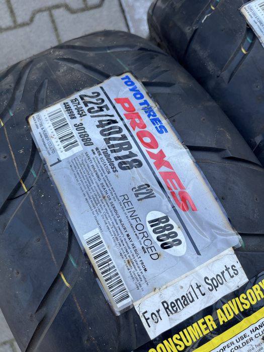 Opony 225 40 R18 semislick 18’’ Toyo R888 NOWE para 225/40R18 wysylka