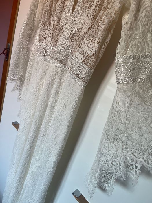 Suknia ślubna boho plus welon