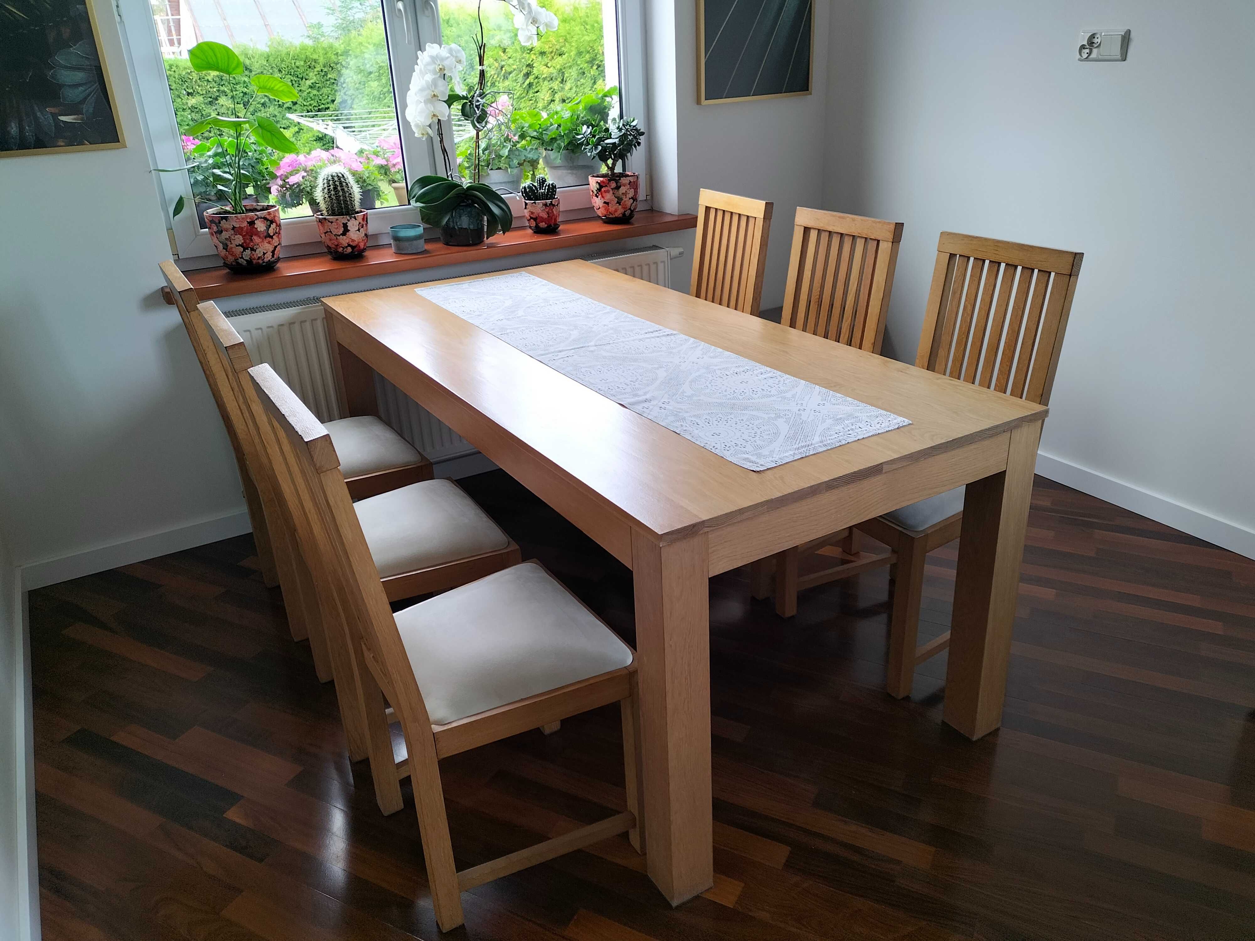 Stół kuchenny i 6 krzeseł Dąb