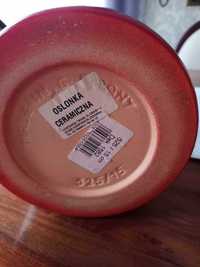Osłonka ceramiczna, doniczka, czerwona 15 cm
