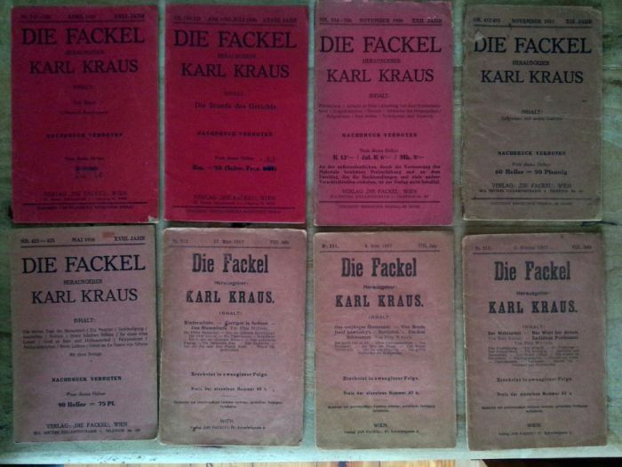 16 cadernos “Die Fackel” originais, Karl Kraus