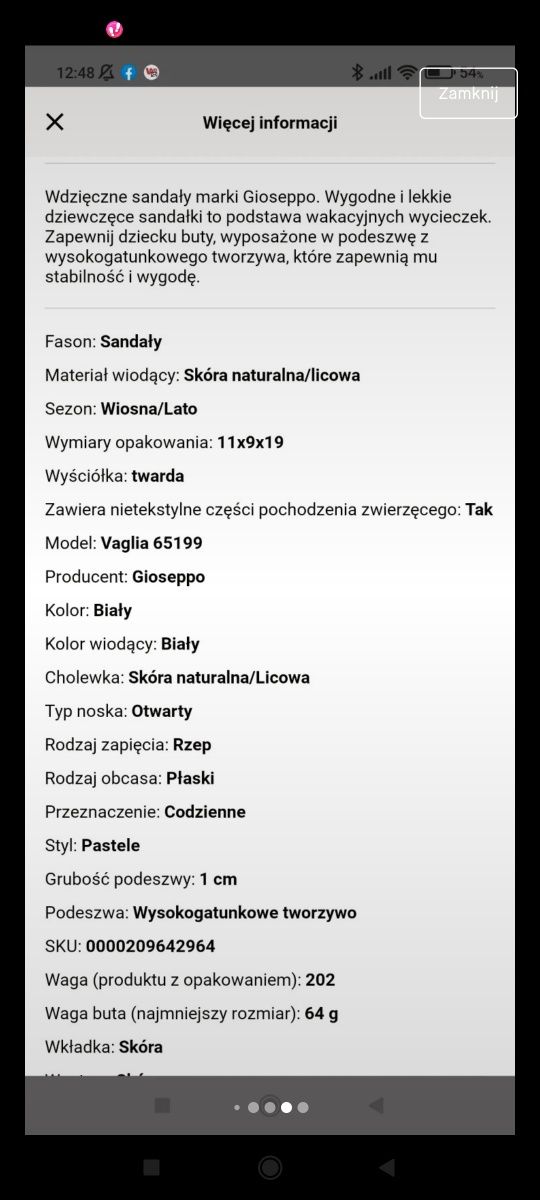 Sandałki Niemowlęce