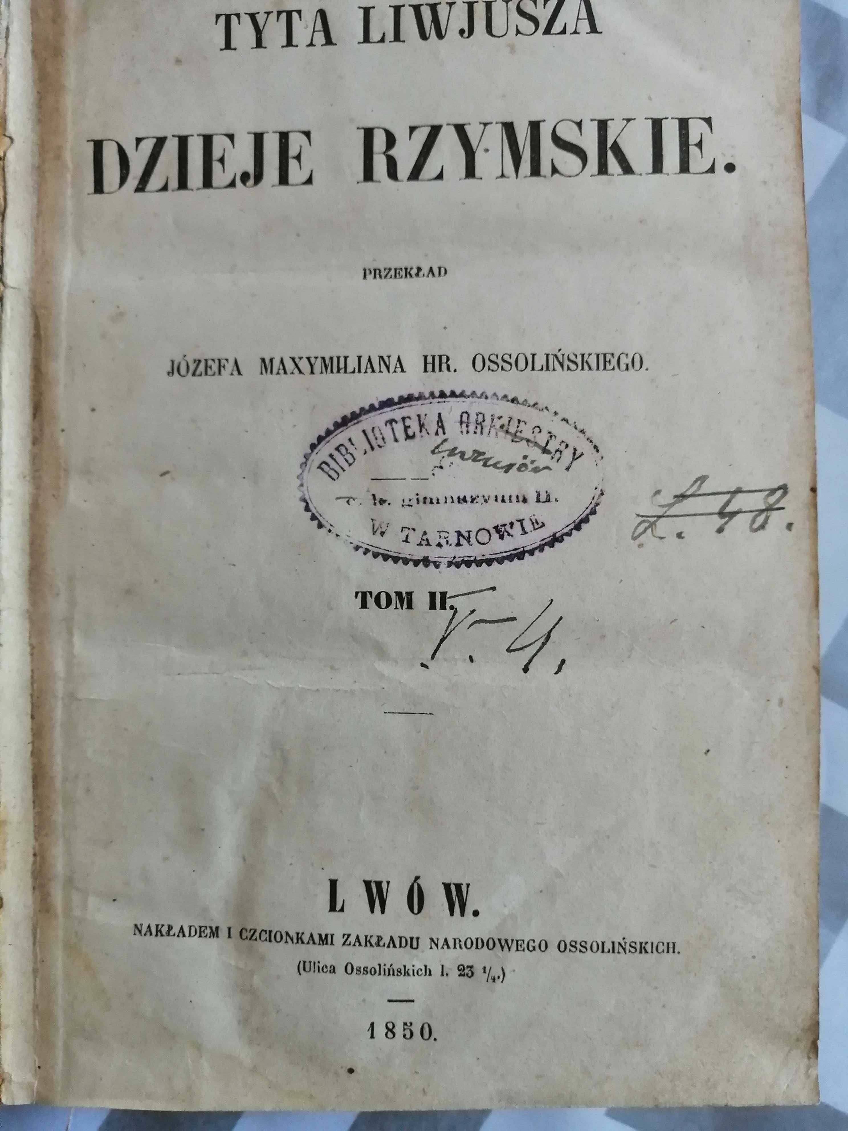 Dzieje Rzymskie wydanie z 1850r.