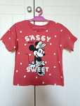 T-shirt dziewczęcy bluzka krótki rękaw Myszka Minnie Disney 110 116