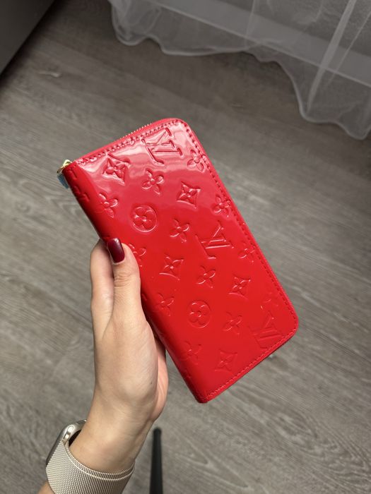 Гаманець портмоне Louis Vuitton червоний і коричневий