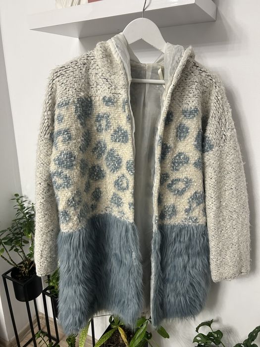 Futerko L ciepłe niebiesko białe