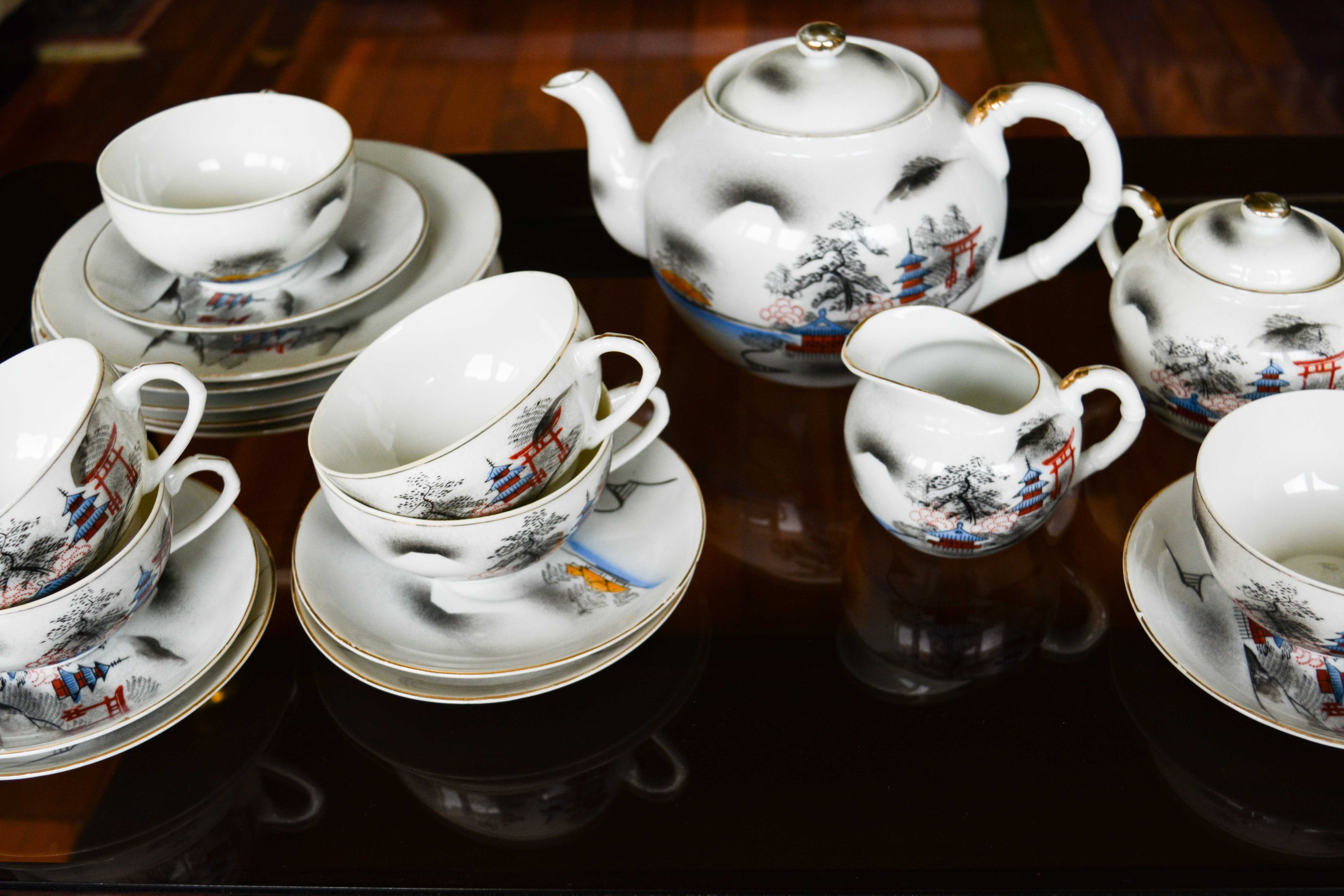 Serviço de Chá de Porcelana Chinesa Completo