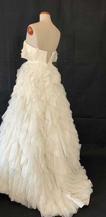 Nowa Suknia ślubna 36 S ivory falbany styl hiszpański księżniczka tiul