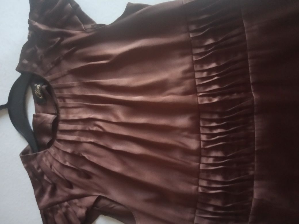 Sukienka damska czekoladowy brąz, rozmiar 44