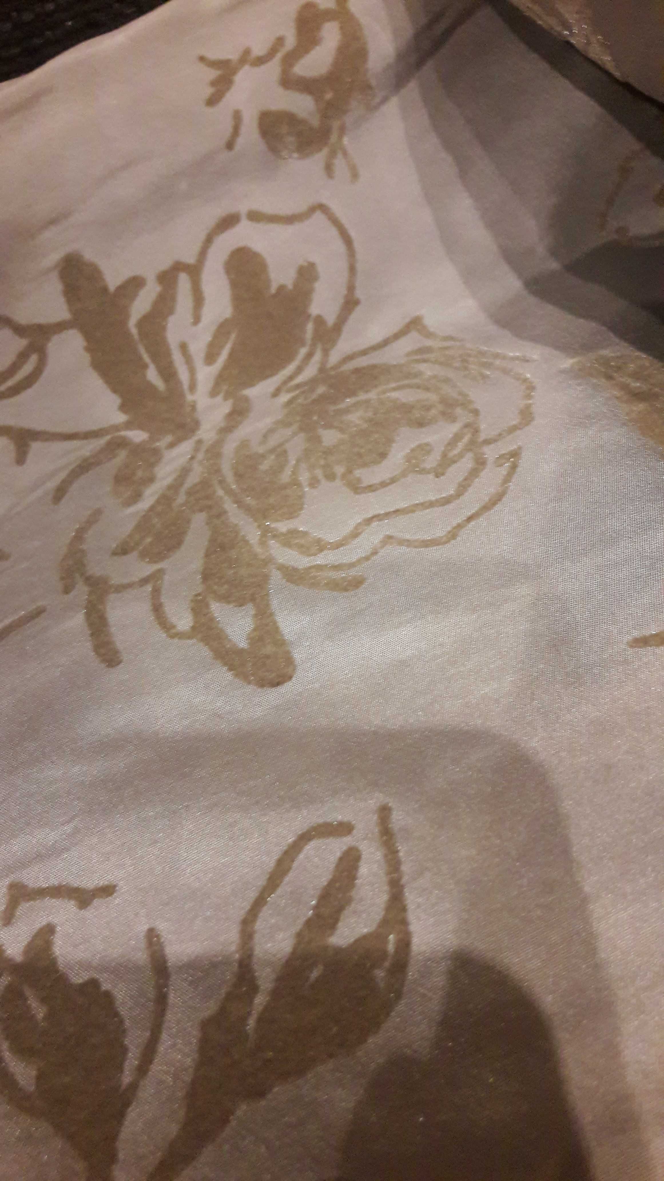 Tafta beż róże zamszowe 150 x 410 materiał  tkanina
