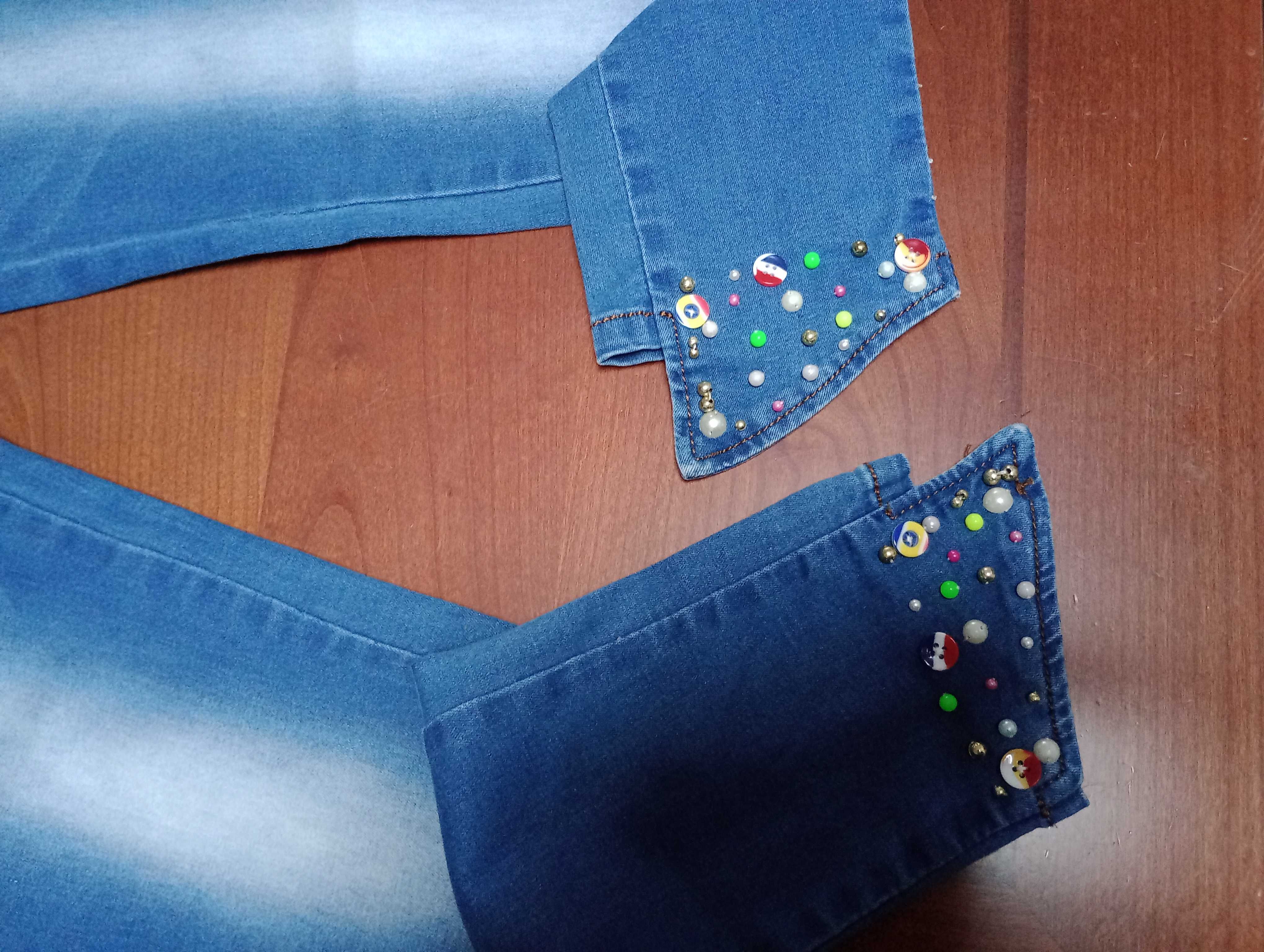 Spodnie z ozdobnymi jeans rozmiar S