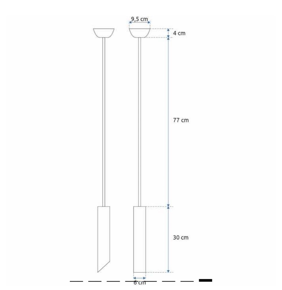 NOWA Lampa sufitowa wisząca  30 CM APP574-1CP CZARNA 2szt