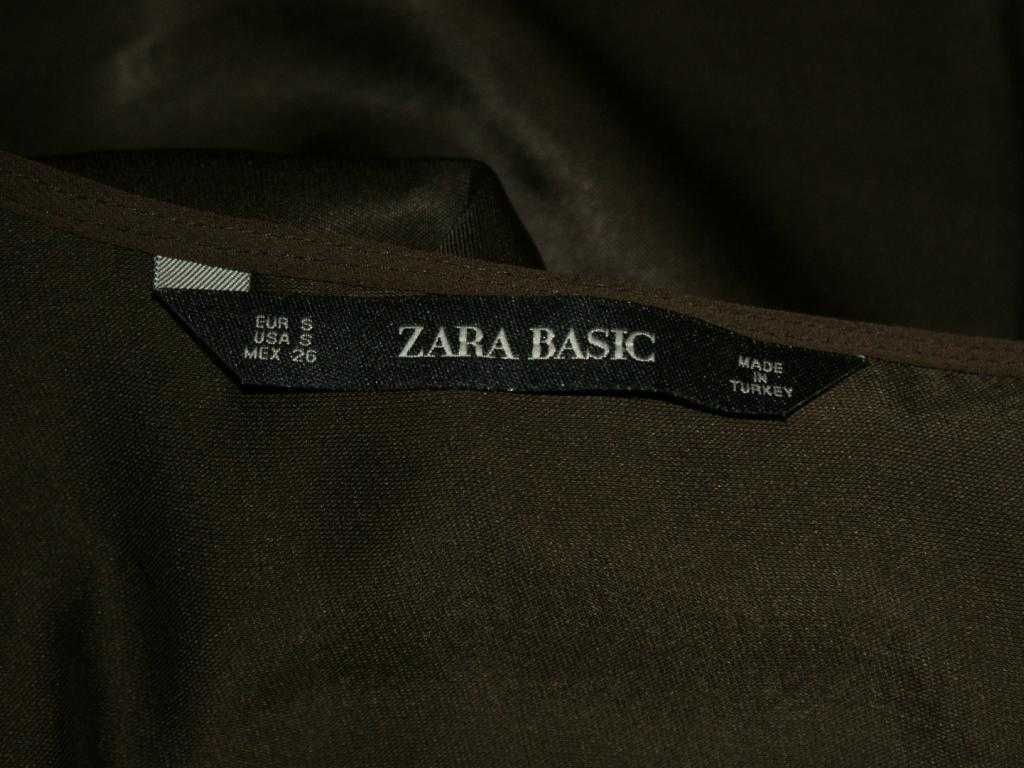 ZARA Basic bluzka damska TUNIKA satyna brązowa 38 40