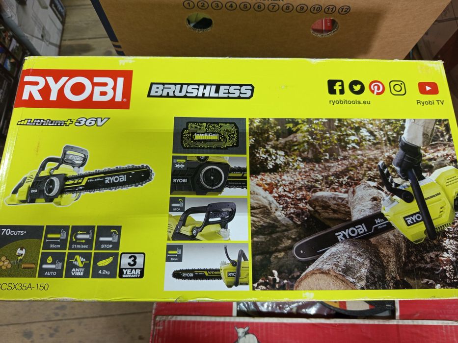 Piła łańcuchowa ryobi 36v akumulator ładowarka
