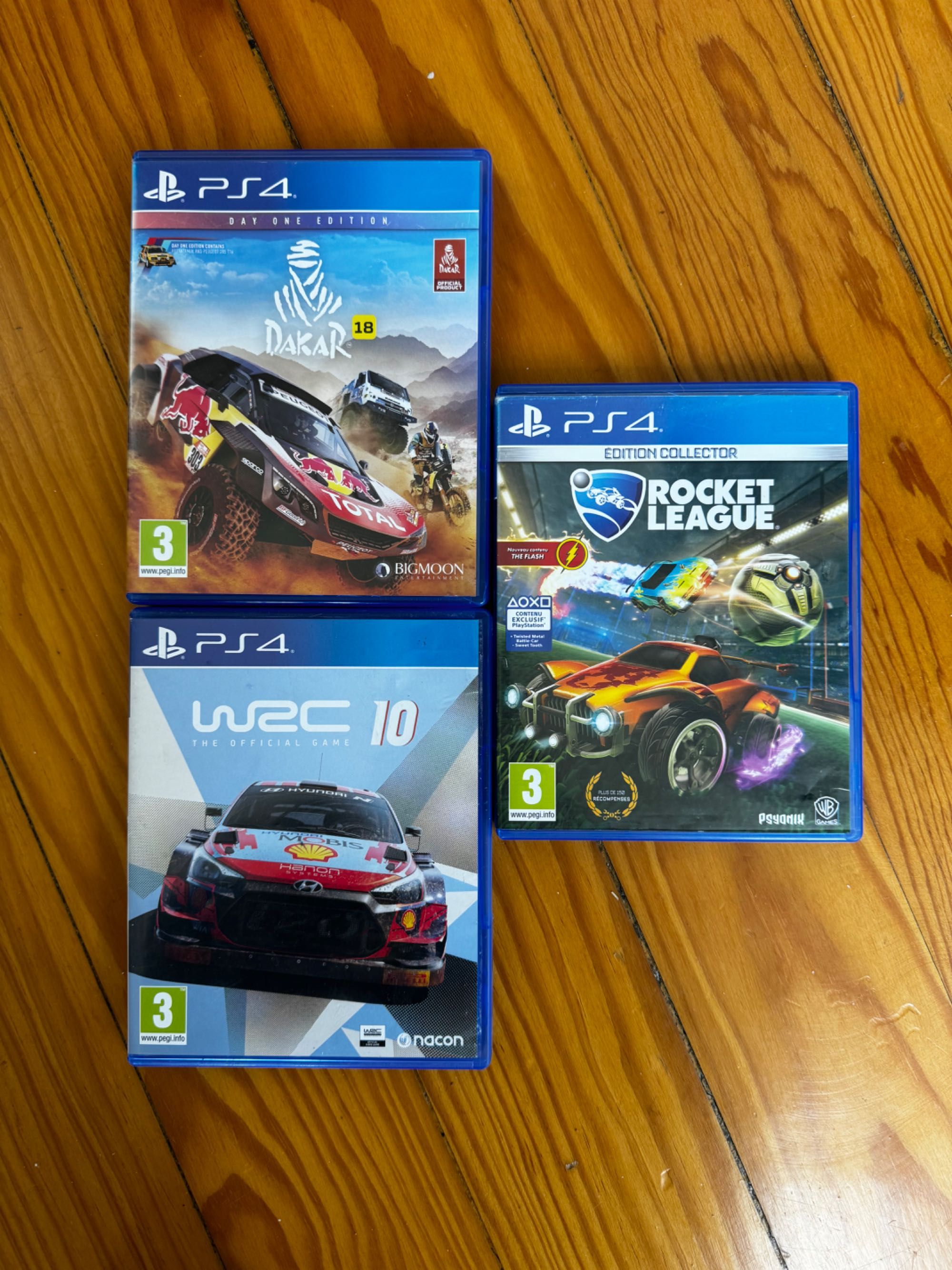 Lote de 3 Jogos PS4 WRC 10 / Dakar / Rocket League