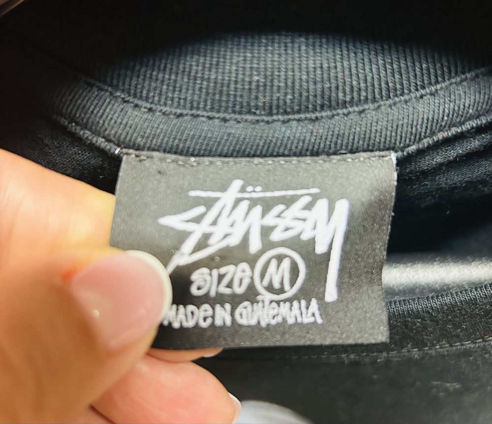 Koszulka Stussy czarna z dinozaurem logo T-rex  rozm M 100% bawełna